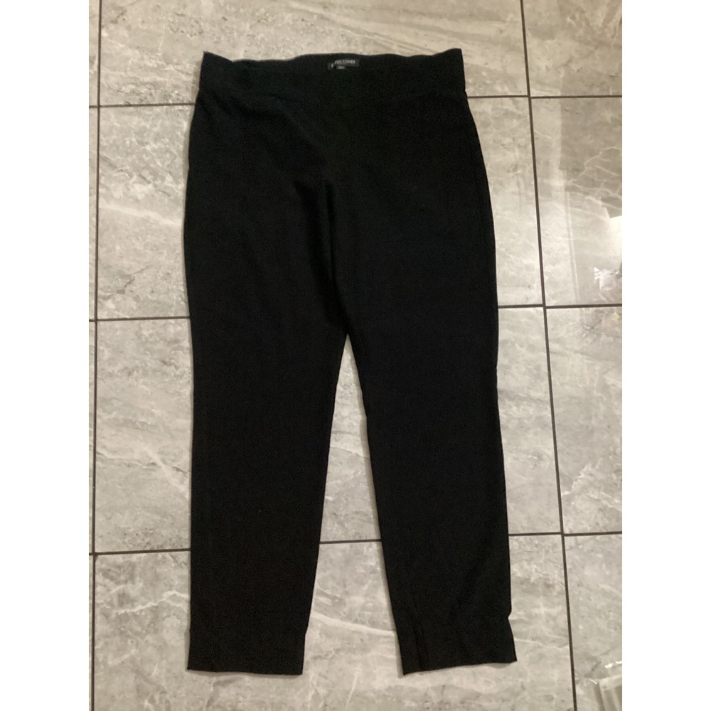 Eileen Fisher Petite Black Straight Leg Ponte Knit Pants PS